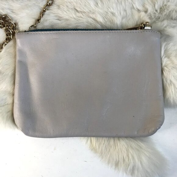 Vittoria Napoli Luxury Italian Designer Leather Mini Bag Gray Taupe Shoulder Bag